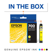 EPSON 702 DURABrite Ultra Ink Standard Capacity Yellow Cartridge (T702420-S) Works with WorkForce Pro WF-3720, WF-3730, WF-3733 EasyOptionXY LLC