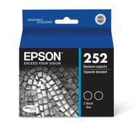 EPSON 252 DURABrite Ultra Ink Standard Capacity Black Dual Cartridge Pack (T252120-D2) Works with WorkForce WF-3620, WF-3640, WF-7110, WF-7610, WF-7620, WF-7710, WF-7720, WF-7210 EasyOptionXY LLC