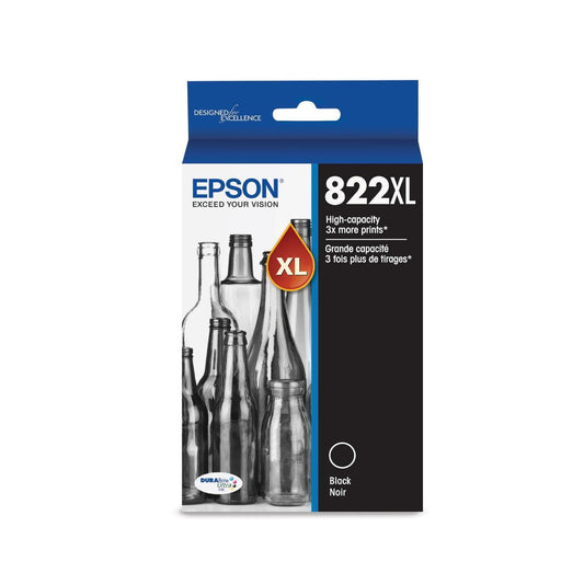 EPSON 822 DURABrite Ultra Ink High Capacity Black Cartridge (T822XL120-S) Works with WorkForce Pro WF-3820, WF-3823, WF-4820, WF-4830, WF-4833, WF-4834 EasyOptionXY LLC