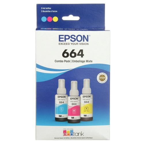 EPSON 664 EcoTank Ink Ultra-high Capacity Bottle Three Color CMY Combo Pack (T664520-S) Works with EcoTank ET-2500, ET-2550, ET-4500, ET-4550, ET-2600, ET-2650, ET-3600, ET-16500 EasyOptionXY LLC