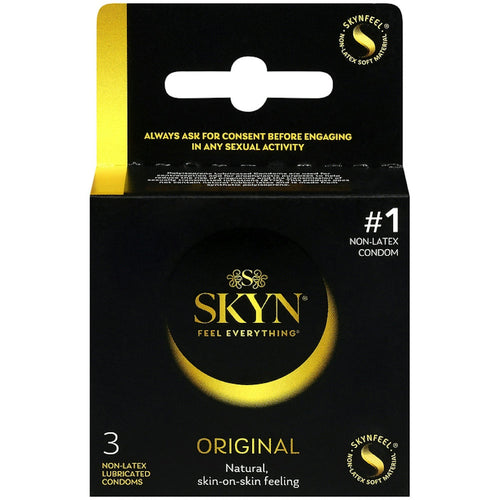 SKYN Original Non-Latex Condoms, natural Feel Polyisoprene - 3 Count Travel Pack