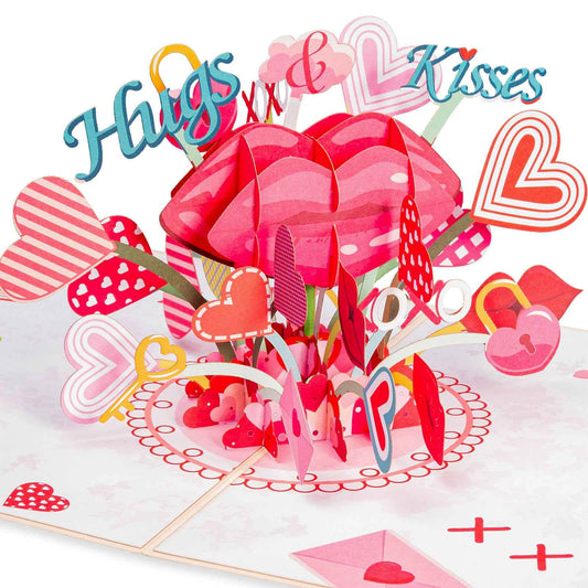 XOXO Hugs & Kisses Pop-Up Valentine’s Day Pop Up Card