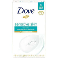Dove Beauty Bar More Moisturizing Than Bar Soap Sensitive Skin With Gentle Cleanser for Softer Skin, Fragrance-Free, Hypoallergenic Beauty Bar 3.75 oz, 6 Bars EasyOptionXY LLC