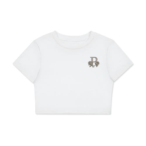 Two Faced Fitted Crop Cotton T-Shirt