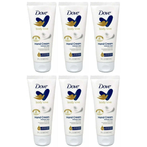 6 Pack Dove Body Love Intense Care Moisturizing Hand Cream 3 oz EasyOptionXY LLC