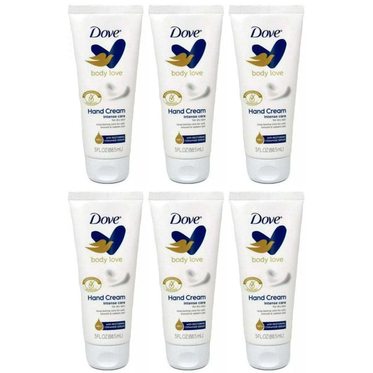 6 Pack Dove Body Love Intense Care Moisturizing Hand Cream 3 oz EasyOptionXY LLC