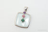 Designer Whitney Kelly Designs Multi Color Jade Sterling Silver Necklace Pendant