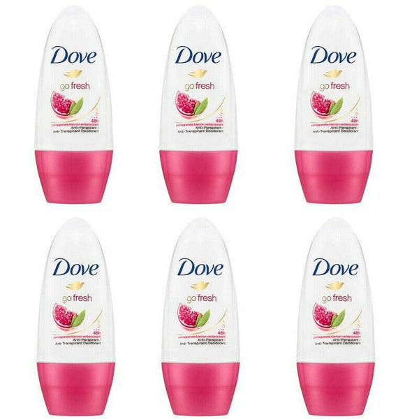 6 Pack Dove Go Fresh Pomegranate Roll On 48 HR Anti perspirant Deodorant 50ML EasyOptionXY LLC