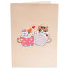 Love Cat Mugs Pop Up Card- 5" x 7"