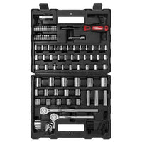 Hyper Tough 107 Piece 1/4, 3/8, 1/2 inch Drive Socket Set For Mechanic Use EasyOptionXY LLC