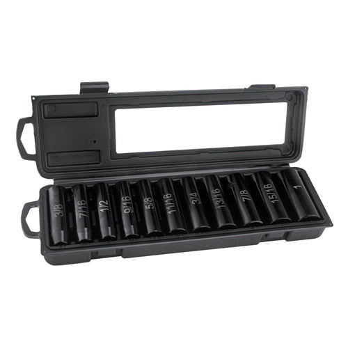 Hyper Tough 11-Piece 1/2" Drive 6-Point Deep Impact SAE Socket Set EasyOptionXY LLC