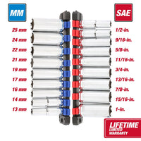 Hyper Tough 22-Piece 1/2-inch Drive Ratchet and Deep Socket SAE and Metric Set EasyOptionXY LLC