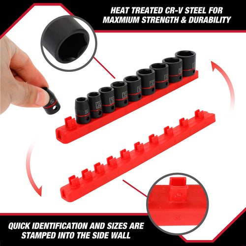 Hyper Tough 11-Piece 3/8-Inch Drive, Standard Impact Socket Set SAE, 43246 EasyOptionXY LLC