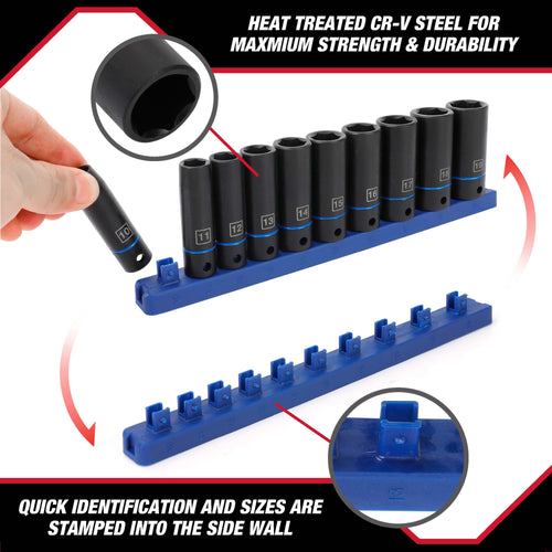 Hyper Tough 11-Piece 3/8-Inch, Deep Drive Impact Socket Set mm, 43241 EasyOptionXY LLC