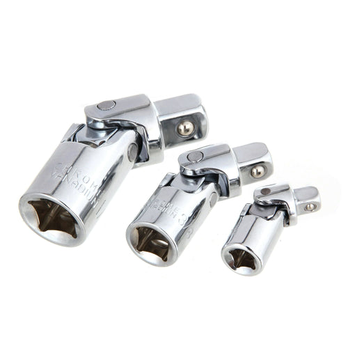 Hyper Tough 3-Piece 1/4, 3/8, 1/2 inch Universal Joint Set for Sockets UC82051A EasyOptionXY LLC