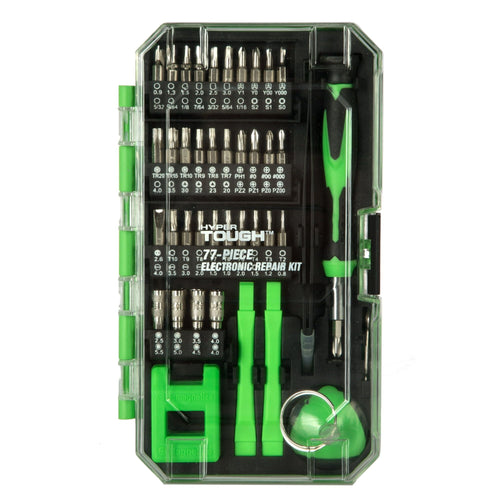 Hyper Tough 77 Piece Tech Kit with Storage Case and Multi-Type Screwdriver Bits TS85147A EasyOptionXY LLC