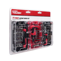 Hyper Tough Heavy-Duty 77-Piece Ratchet Driver Set Sizes 3/8 and 1/4 inch EasyOptionXY LLC