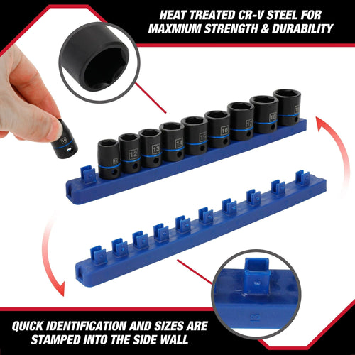 Hyper Tough 11-Piece 3/8-Inch, Standard Impact Socket Set mm, 43240 EasyOptionXY LLC