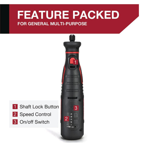 Hyper Tough 8V MAX Cordless Rotary Tool, Non Removable 1.5 Ah Battery with Charger, 40 Piece Accessory Kit & Plastic Storage Case, New Condition EasyOptionXY LLC