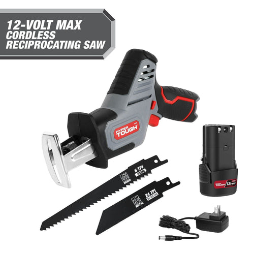 Hyper Tough 12 Volt Max Brushless Oscillating Tool and Cordless Reciprocating Saw with 1.5Ah Battery and Charger Bundle EasyOptionXY LLC