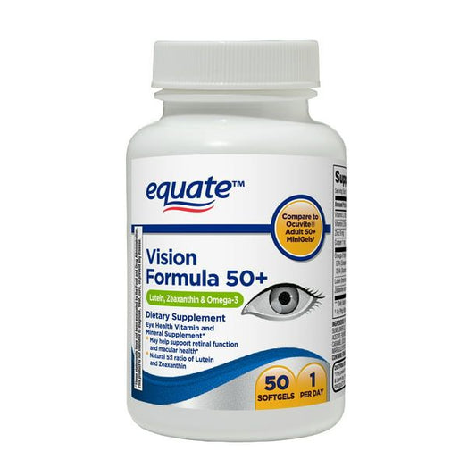 Equate Vision Formula 50+ Softgels Dietary Supplement; 50 Count EasyOptionXY LLC