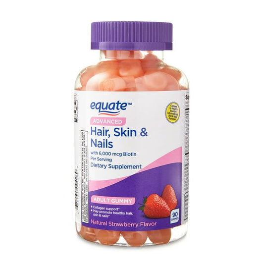Equate Advanced Hair; Skin & Nails Gummies Dietary Supplement; 90 Count EasyOptionXY LLC