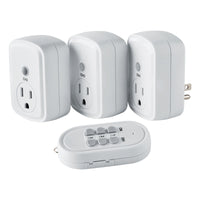 Hyper Tough Indoor 3 Pack 1-Outlet Wireless Remote Control, White EasyOptionXY LLC