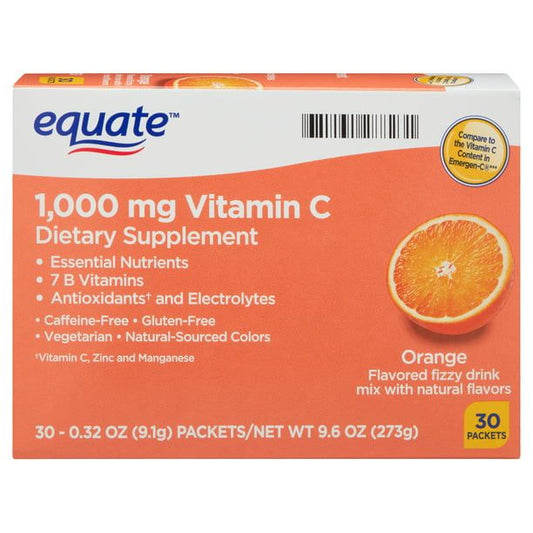 Equate 1000 mg Vitamin C Supplement; Orange Flavor; 30 Count EasyOptionXY LLC