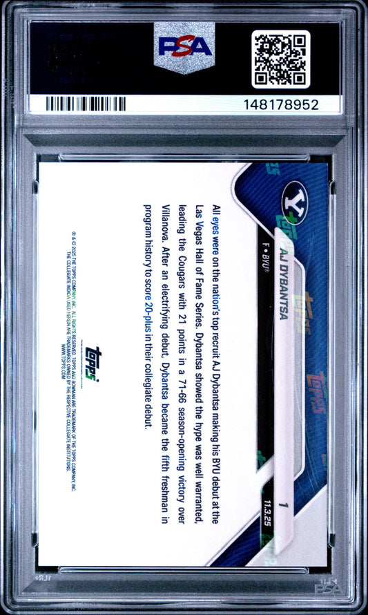 Graded 2025 Topps Bowman U Now AJ Dybantsa #1 Orange Foil /25 Rookie RC Basketball Card PSA 10 Gem Mint