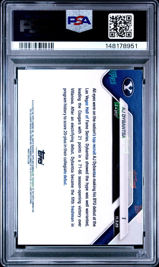 Graded 2025 Topps Bowman U Now AJ Dybantsa #1 Red Foil /5 Rookie RC Basketball Card PSA 10 Gem Mint