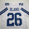 Autographed/Signed Daron Bland Dallas White Football Jersey JSA COA