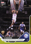2025 Topps Now VJ Edgecombe #218 Gold Foil /50 Explodes For Career High 38 Points & 11 Assists in Big Win Philadelphia 76ers Rookie RC Basketball Card