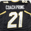 Autographed/Signed Deion Sanders Coach Prime Colorado Black College Football Jersey Beckett BAS COA