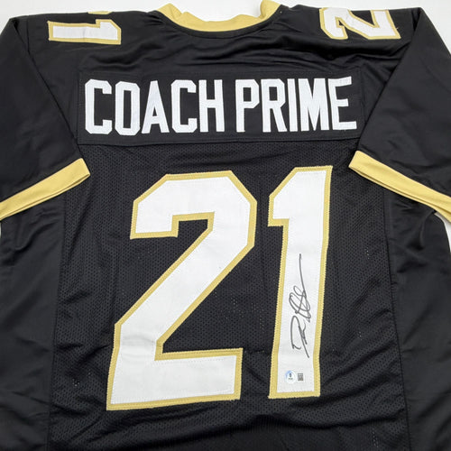 Autographed/Signed Deion Sanders Coach Prime Colorado Black College Football Jersey Beckett BAS COA