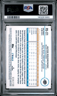 Graded 2024 Topps Pro Debut Jacob Misiorowski #PD171 Blue Foil /150 Rookie RC Baseball Card PSA 10 Gem Mint