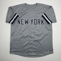 Autographed/Signed David Robertson New York Grey Baseball Jersey JSA COA