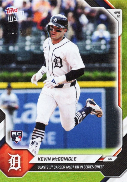 2026 Topps Now Kevin McGonigle #75 Gold Foil /50 Blasts 1st Carer MLB Home Run in Series Sweep Detroit Tigers Rookie RC Baseball Card