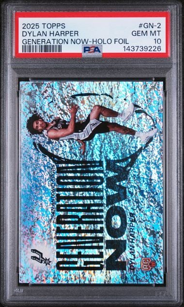 Graded 2025 Topps Dylan Harper #GN2 Generation Now Holo Foil Rookie RC Basketball Card PSA 10 Gem Mint
