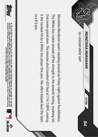 2026 Topps Now Munetaka Murakami #94 Orange Foil /25 Smashes 1st Career Grand Slam 114.1 MPH Chicago White Sox Rookie RC Baseball Card