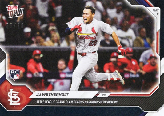 2026 Topps Now JJ Wetherholt #181 Black Foil /10 Little League Grand Slam Sparks Cardinals to Victory St Louis Cardinals Rookie RC Baseball Card