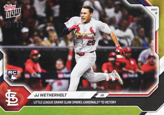 2026 Topps Now JJ Wetherholt #181 Gold Foil /50 Little League Grand Slam Sparks Cardinals to Victory St Louis Cardinals Rookie RC Baseball Card