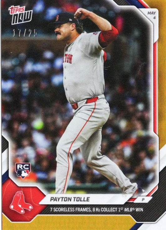 2026 Topps Now Payton Tolle #158 Orange Foil /25 7 Scoreless Frames, 8Ks Collect 1st MLB Win Boston Red Sox Rookie RC Baseball Card