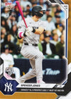 2026 Topps Now Spencer Jones #186 Orange Foil /25 Yankees Number 6 Prospect Logs 1st MLB Hit and RBI New York Yankees Rookie RC Baseball Card