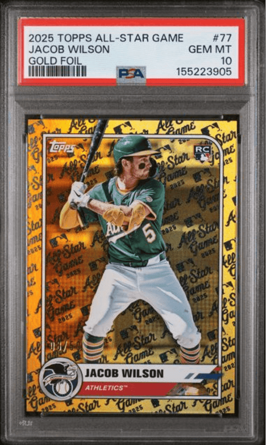 Graded 2025 Topps All Star Game Jacob Wilson #77 Gold Foil /50 Rookie RC Baseball Card PSA 10 Gem Mint