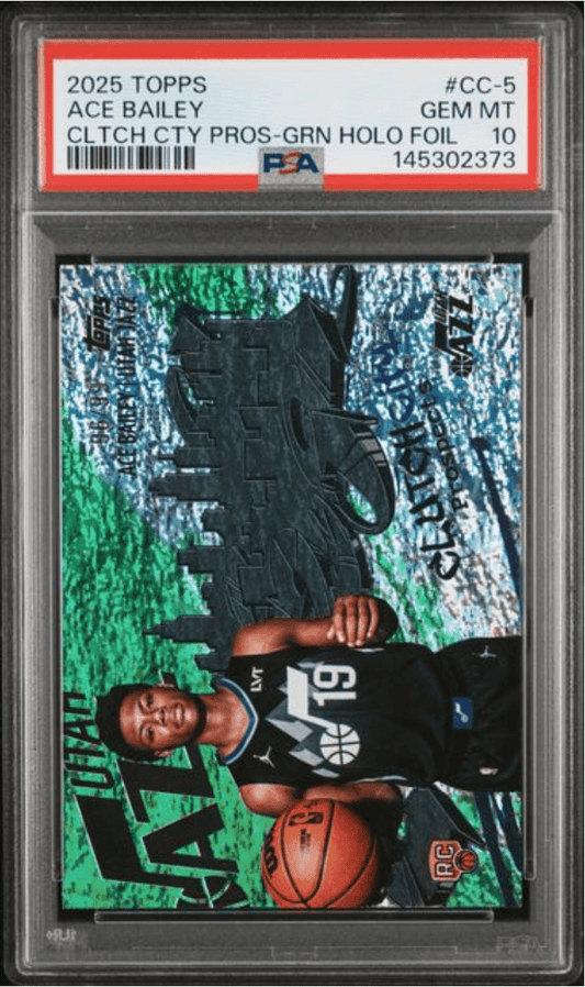 Graded 2025 Topps Ace Bailey #CC5 Clutch City Prospects Green Holo Foil /99 Rookie RC Basketball Card PSA 10 Gem Mint
