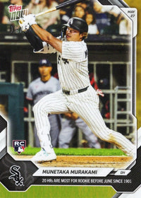2026 Topps Now Munetaka Murakami #257 Gold Foil /50 20 Home Runs Are Most For Rookie Before June Since 1901 Chicago White Sox Rookie RC Baseball Card