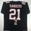 Autographed/Signed Deion Sanders Atlanta Black Football Jersey JSA COA