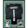 Framed Autographed/Signed Ahmad Sauce Gardner 35x39 New York Black Football Jersey Beckett BAS COA