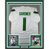 Framed Autographed/Signed Ahmad Sauce Gardner 35x39 New York White Football Jersey Beckett BAS COA