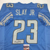 Autographed/Signed Darius Slay Jr. Big Play Detroit Blue Football Jersey JSA COA